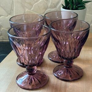 HAZEL ATLAS | Set of 4 | Moroccan Amethyst Wine Goblets